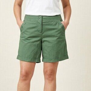 Sag Harbor Army Green Cuffed Shorts Size 16
